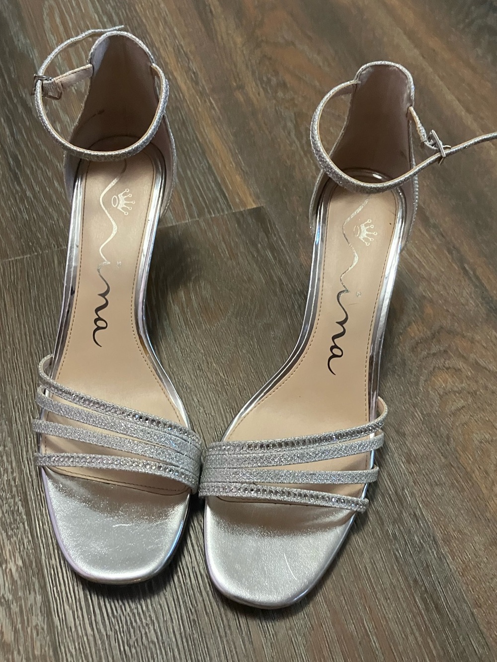 Nina sparkly silver sandals